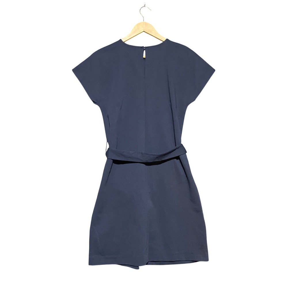Boden Tara Dress Navy Blue Ponte Belted Cap Sleeve‎ Shift Dress D0773 US 6R NWT